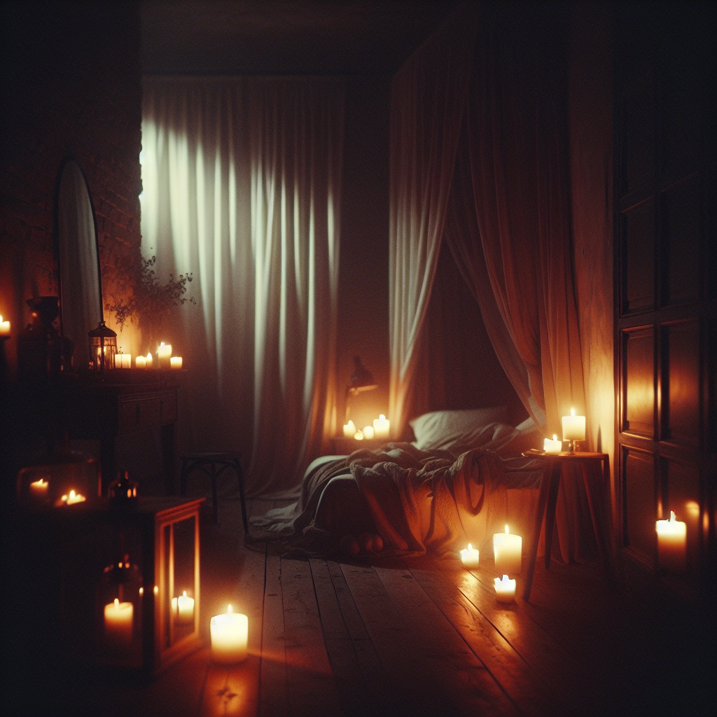 ~ Ein sanftes Kerzenlicht, das den Raum mit warmem Schein füllt, passend zu einer stillen Nacht ~