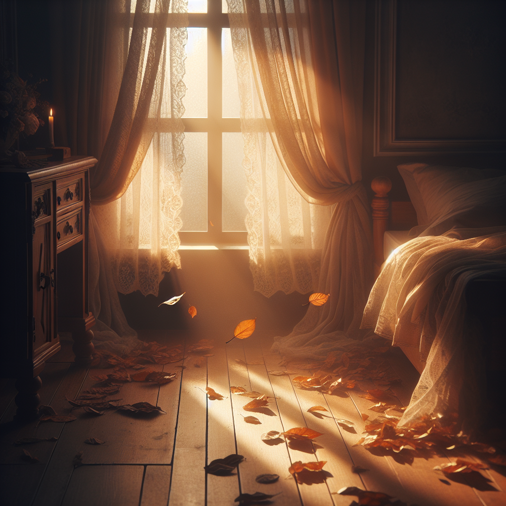 ~ Morgensonne, die sanft durchs Fenster scheint, Blätter fallen leise ~